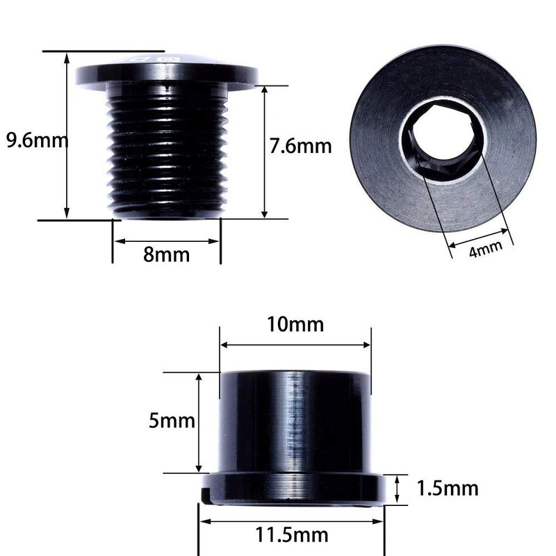 Saipor Saiper 10pcs M8 Single Bike Chainring Bolts 7075 Aluminum Alloy Bicycle Crankset Nuts Chainwheel Screws Fit for Road, Mountain, BMX, MTB, Fixie - Image 4
